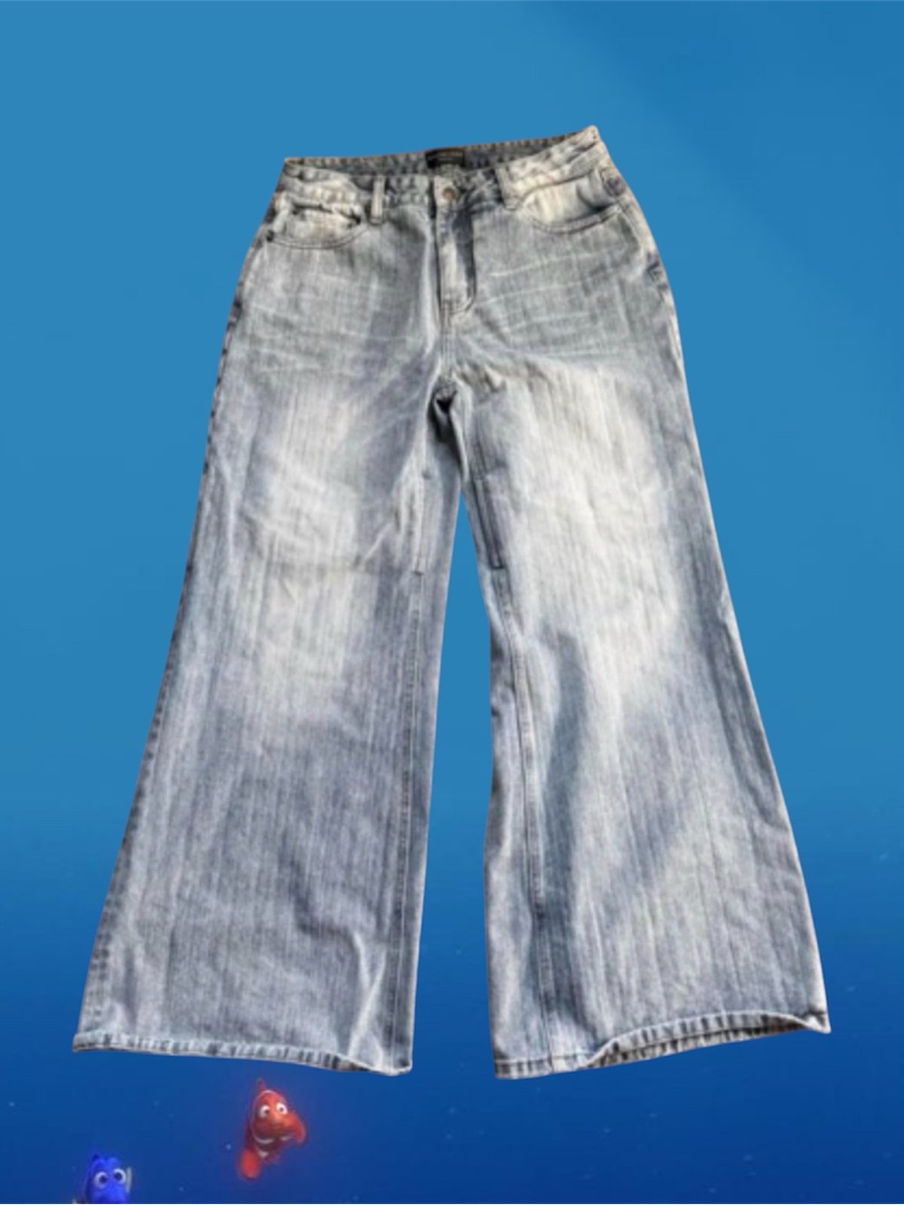 Balenciaga Low Waist Baggy Pants in stained blue Italian indigo denim
Blue